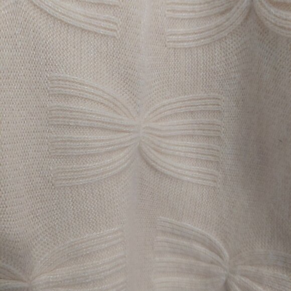 Schrader Vintage 80s Cream Knit Sweater Wool Angora Blend Butterfly Effect Sz M - Picture 6 of 8